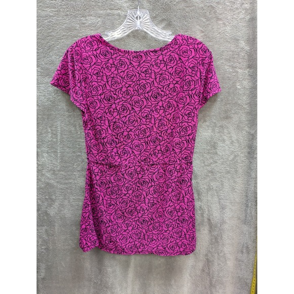 Womens Pajama Outfit Small Floral Print Casual Lightweight Stretch Pinkcore - Picture 4 of 14